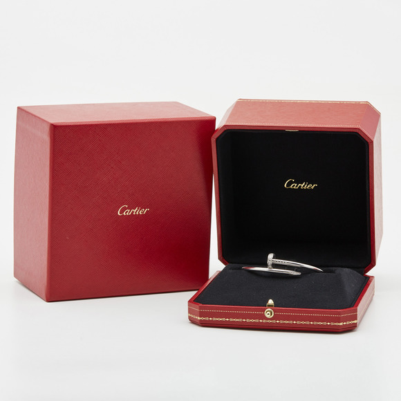 CARTIER Juste Un Clou Diamonds 18k White Gold Bracelet 16 - Picture 6 of 6